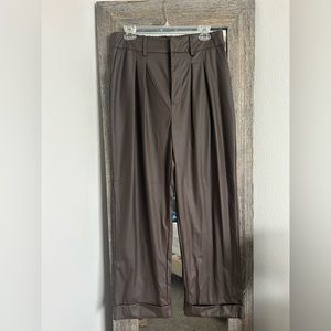 Zenana Womens Leather Pants - Chocolate Brown